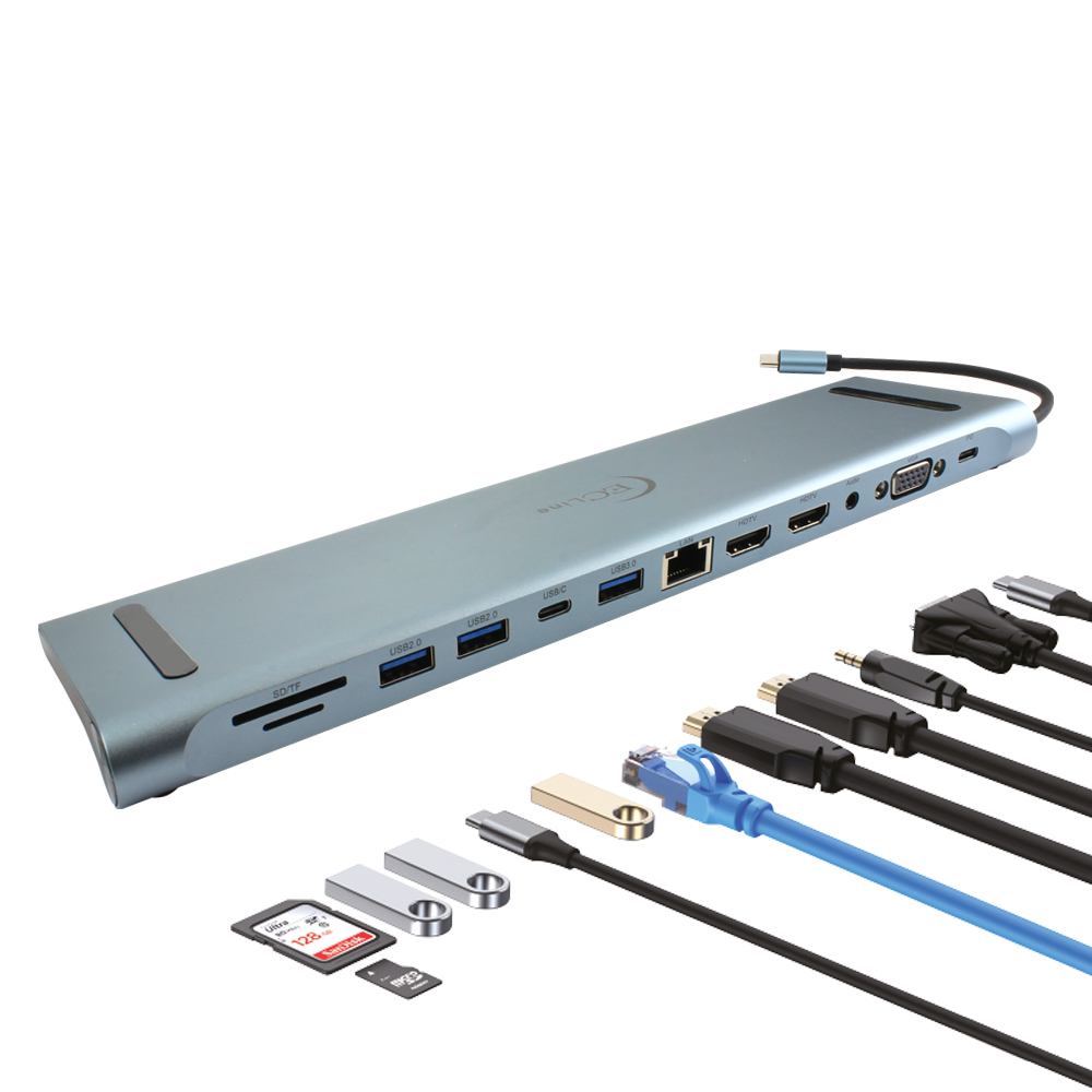EC-BYL-2003U2 Docking 12 en 1 con entrada USB tipo C
